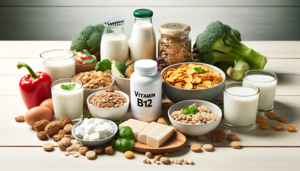 Table remplie d'aliments enrichies en vitamine B12